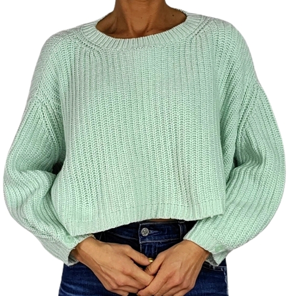Moth Oversized knit Sweater Size X Small Mint Green - Picture 1 of 7